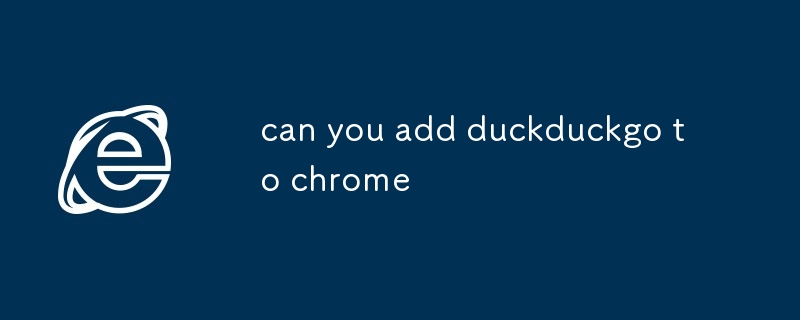 크롬에 duckduckgo 추가해줄 수 있어?