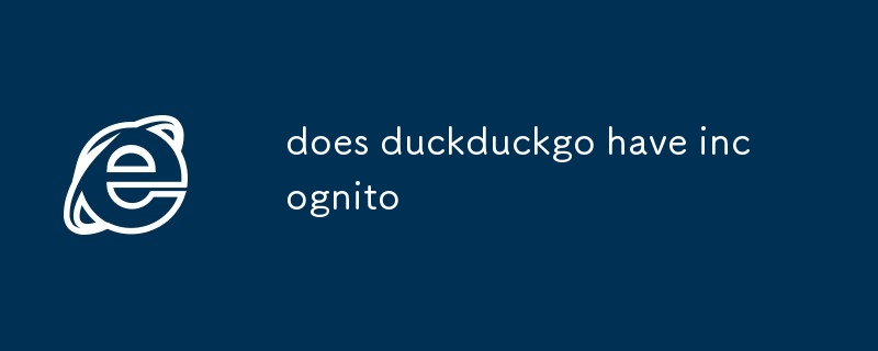 Hat duckduckgo Inkognito?