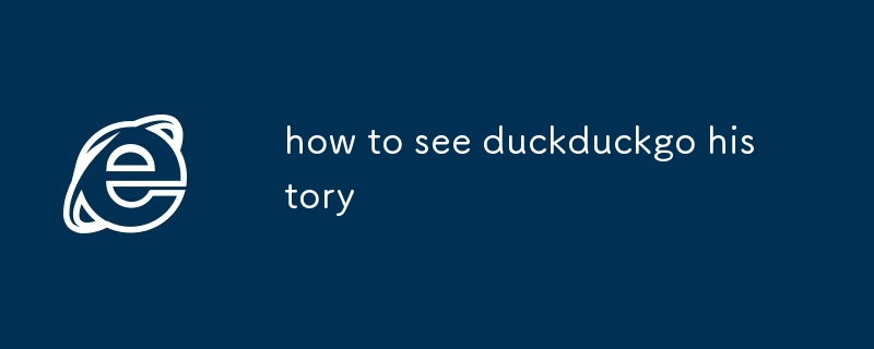 comment voir l'histoire de duckduckgo