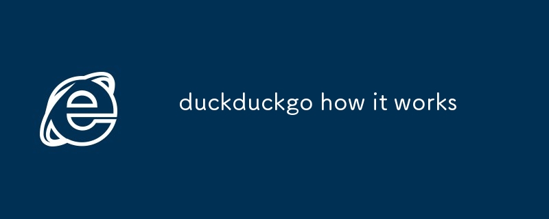 duckduckgo 是如何工作的