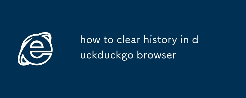 comment effacer l'historique dans le navigateur duckduckgo