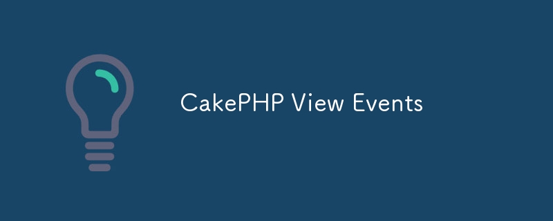 CakePHP 이벤트 보기