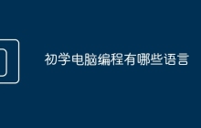 初学电脑编程有哪些语言