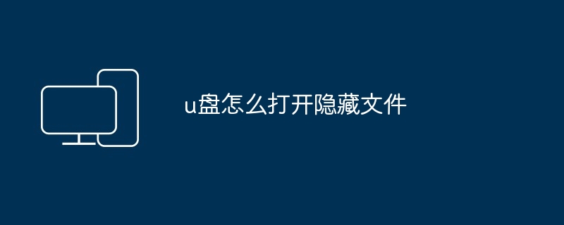 u盘怎么打开隐藏文件