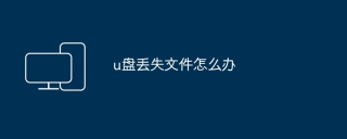 u盘丢失文件怎么办
