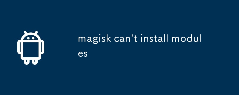 Magisk ne peut pas installer de modules