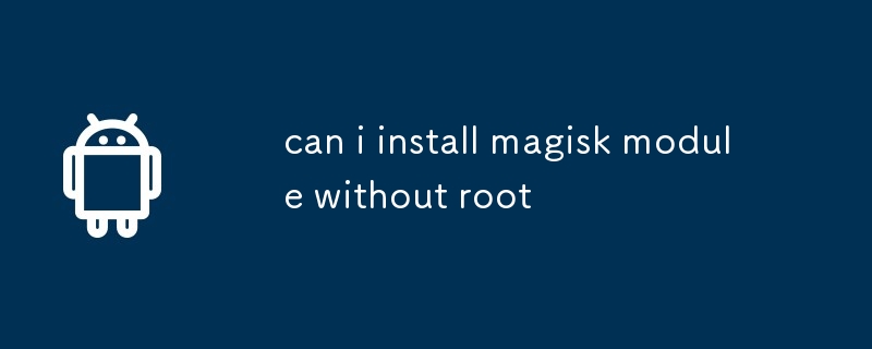 rootなしでmagiskモジュールをインストールできますか