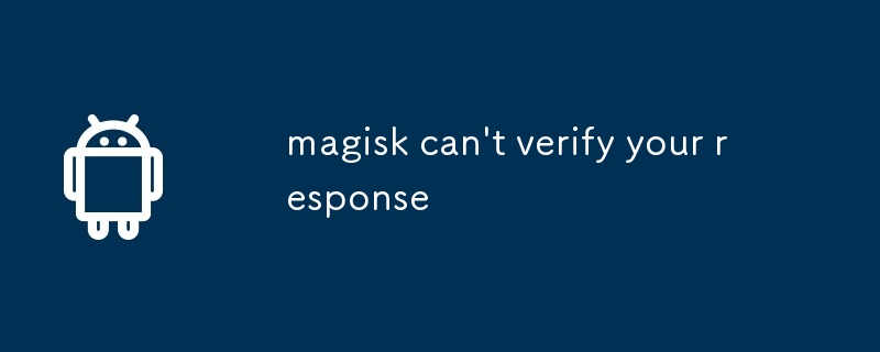 magisk can't verify your response