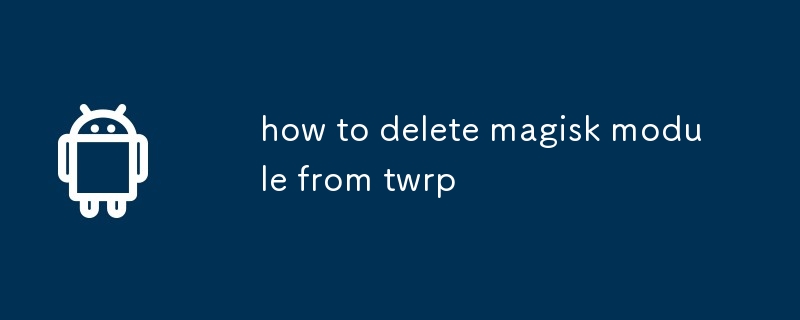 comment supprimer le module magisk de twrp