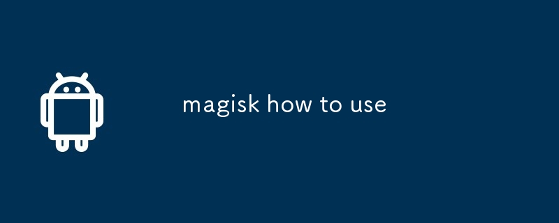 magisk how to use