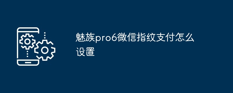 魅族pro6微信指纹支付怎么设置
