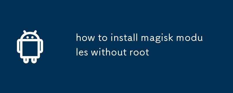 how to install magisk modules without root