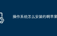操作系统怎么安装的啊苹果