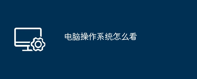 电脑操作系统怎么看