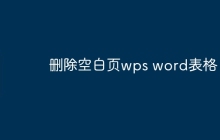 删除空白页wps word表格