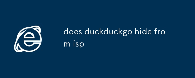 duckduckgo는 isp에서 숨나요?