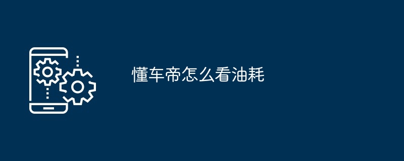 懂车帝怎么看油耗