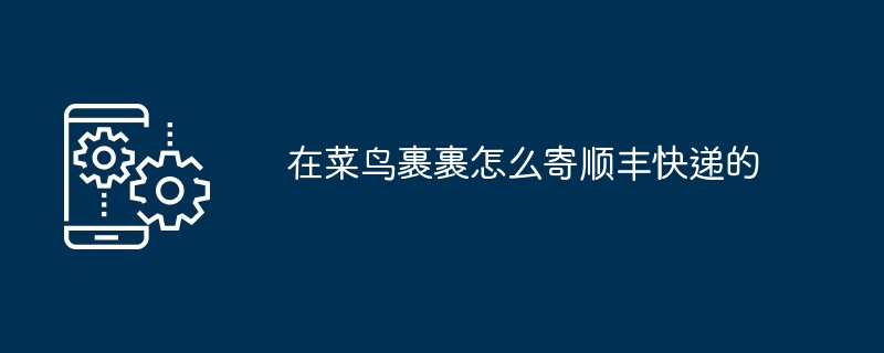 在菜鸟裹裹怎么寄顺丰快递的