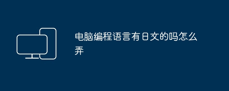 电脑编程语言有日文的吗怎么弄