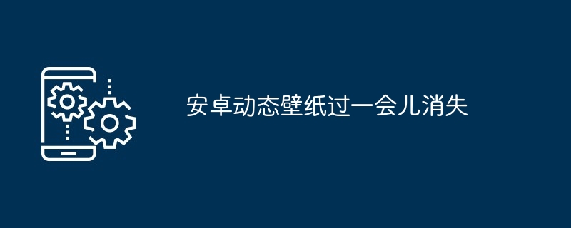 安卓动态壁纸过一会儿消失