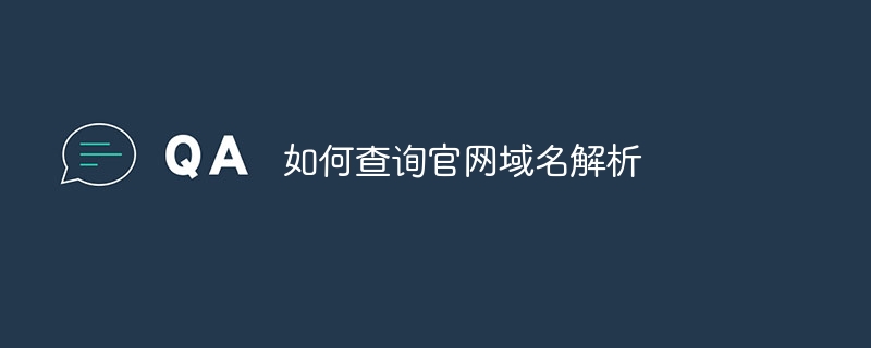 如何查询官网域名解析