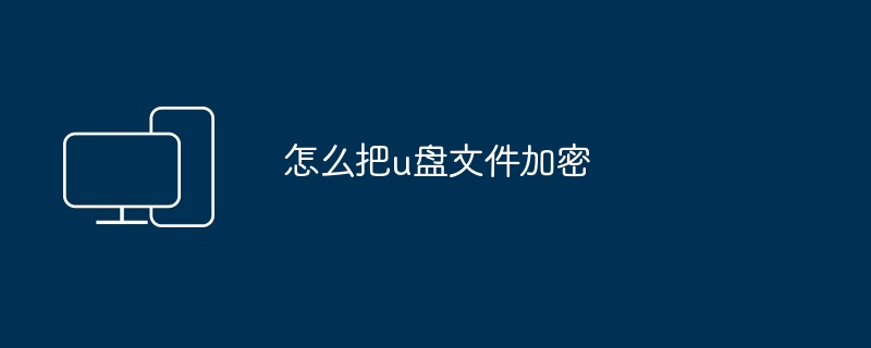 怎么把u盘文件加密