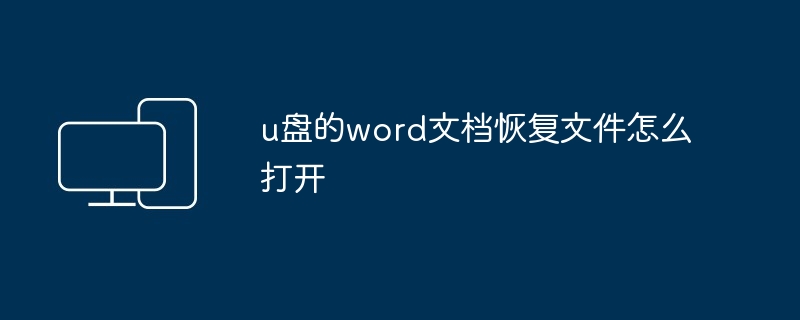 u盘的word文档恢复文件怎么打开