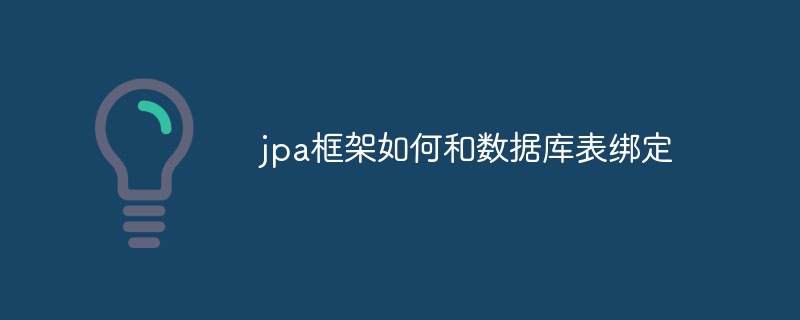jpa框架如何和数据库表绑定