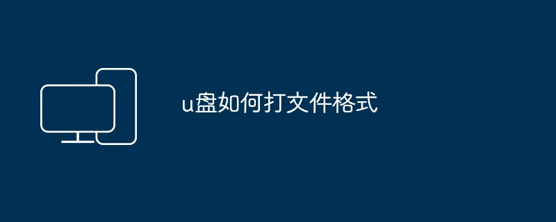 u盘如何打文件格式
