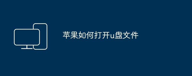 苹果如何打开u盘文件