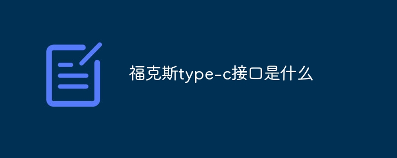 福克斯type-c接口是什么