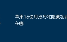 苹果16使用技巧和隐藏功能在哪