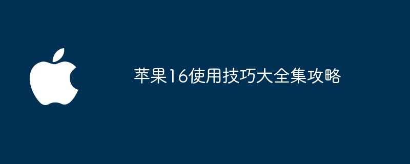 苹果16使用技巧大全集攻略（使用技巧.全集.苹果）