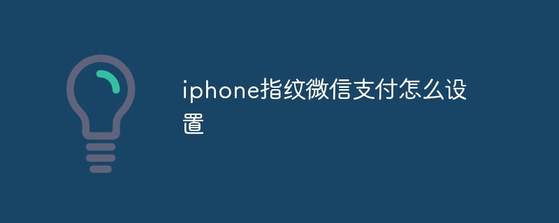 iphone指纹微信支付怎么设置