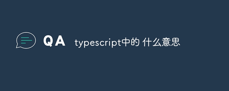 typescript中的 什么意思