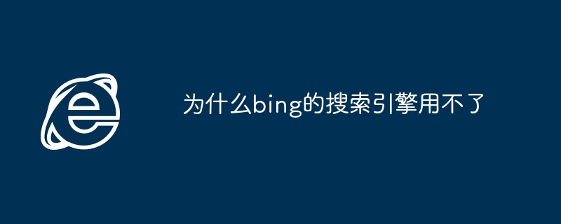 为什么bing的搜索引擎用不了