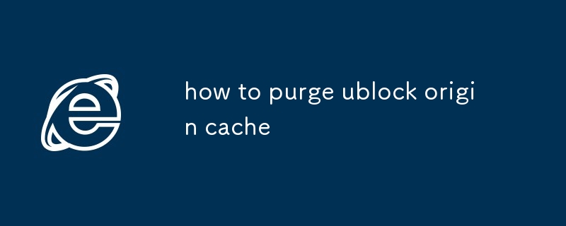 comment purger le cache d'origine ublock