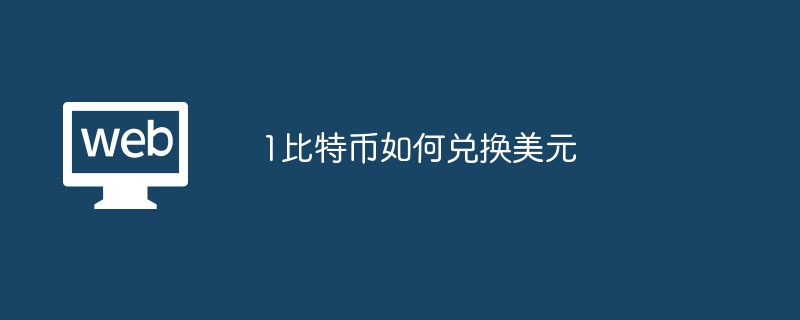 1ビットコインを米ドルに交換する方法