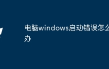 电脑windows启动错误怎么办
