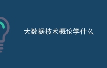 大数据技术概论学什么