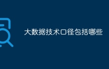 大数据技术口径包括哪些