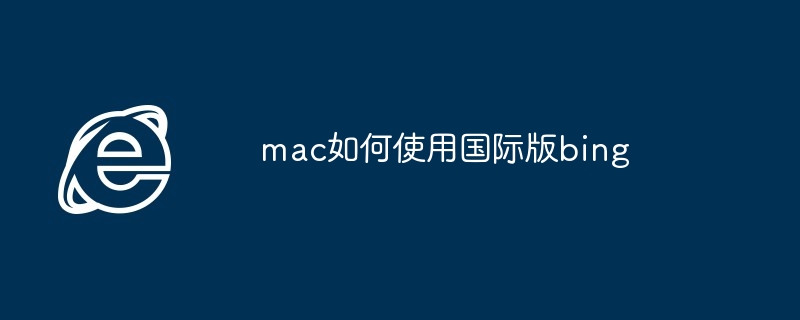 mac如何使用国际版bing