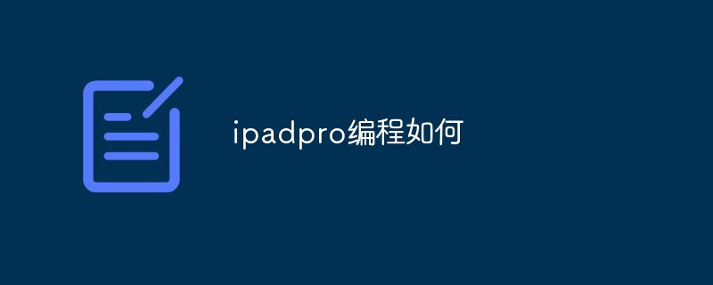 ipadpro编程如何