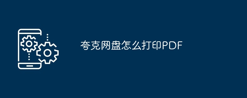 夸克网盘怎么打印PDF