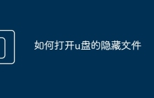 如何打開u盤的隱藏文件