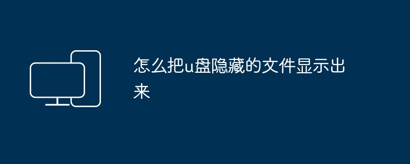 怎么把u盘隐藏的文件显示出来