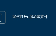 如何打開u盤加密文件