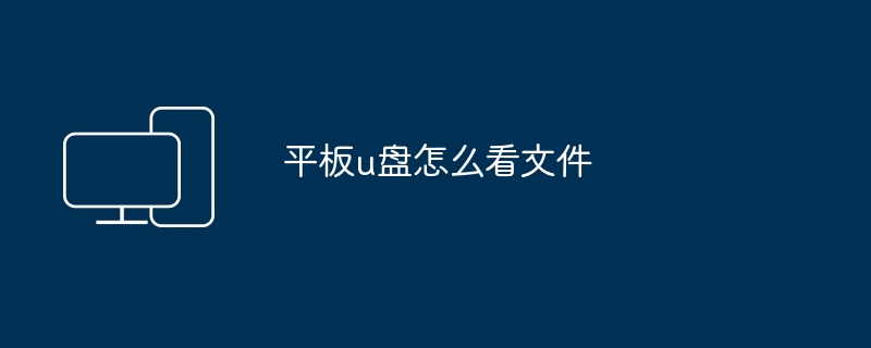 平板u盘怎么看文件