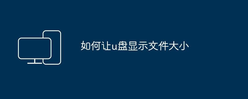 如何让u盘显示文件大小