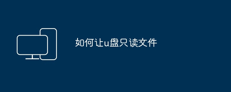如何让u盘只读文件